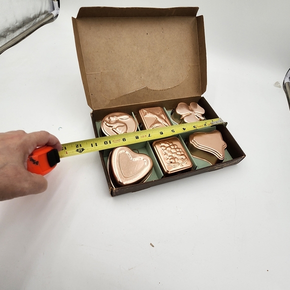 6 Mirro Vintage Retro Copper tone Molds Heart rabbit country wall decor w/ box - Picture 5 of 8